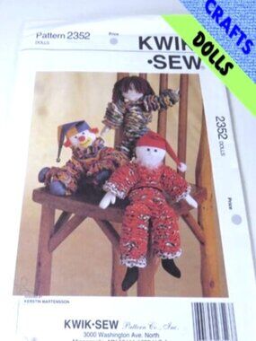 Vintage Kwik Sew 2352 | "Yo-Yo" Soft Sculpture Dolls Sewing Pattern NEW Uncut